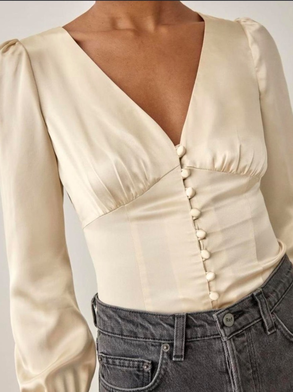 Reformation Cadence Silk Blouse Size L